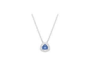 Buy Una Necklace Trilliant Cut Blue Rhodium Plated at Sasom – Authentic and Ready to Ship