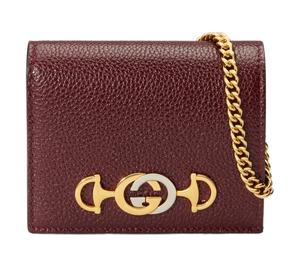Buy Gucci Zumi Grained Leather Wallets Card Holders Women's Burgundy at Sasom – Authentic and Ready to Ship
