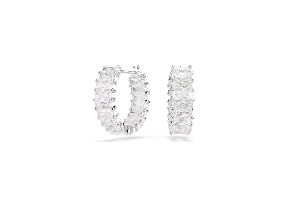 Buy Swarovski Matrix Hoop Earrings White at Sasom – Authentic and Ready to Ship