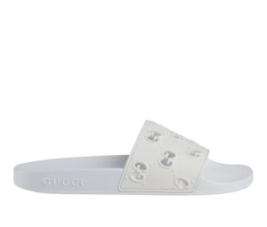 Buy Gucci GG Rubber Slide Sandals  White at Sasom – Authentic and Ready to Ship