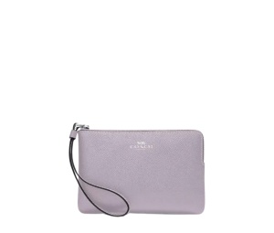 Buy Coach Corner Zip Wristlet In Crossgrain Leather Mist Purple at Sasom – Authentic and Ready to Ship