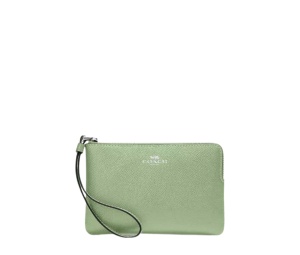 Buy Coach Corner Zip Wristlet In Crossgrain Leather Pale Pistachio at Sasom – Authentic and Ready to Ship