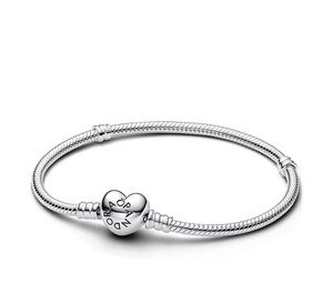 Buy Pandora Moments Heart Clasp Snake Chain Bracelet Silver at Sasom – Authentic and Ready to Ship