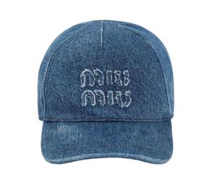 Buy MIU MIU Logo embroidered Denim Cap at Sasom – Authentic and Ready to Ship