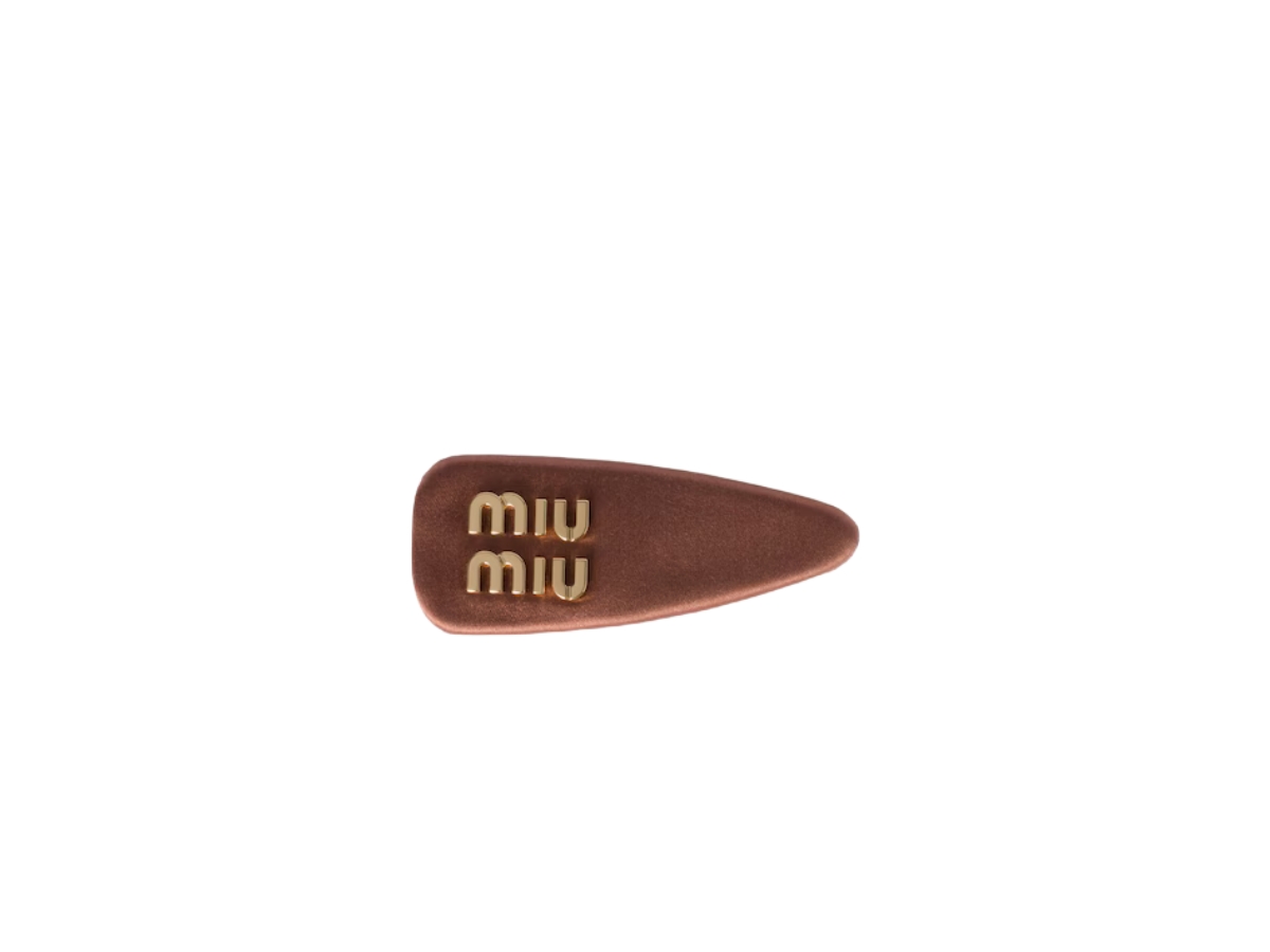 Miu Miu Satin Brown Hair Clip Miu Miu Hair Accessories | The RealReal main image 3