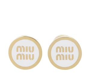 Buy MIU MIU Logo embossed Stud Earrings at Sasom – Authentic and Ready to Ship