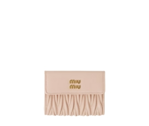 Buy Miu Miu Small Matelasse Nappa Leather Wallet In Gold Hardware With Powder Pink at Sasom – Authentic and Ready to Ship