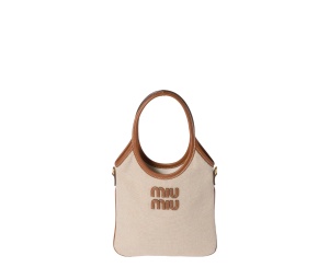 Buy Miu Miu IVY Canvas And Leather Mini Bag Beige Brandy at Sasom – Authentic and Ready to Ship