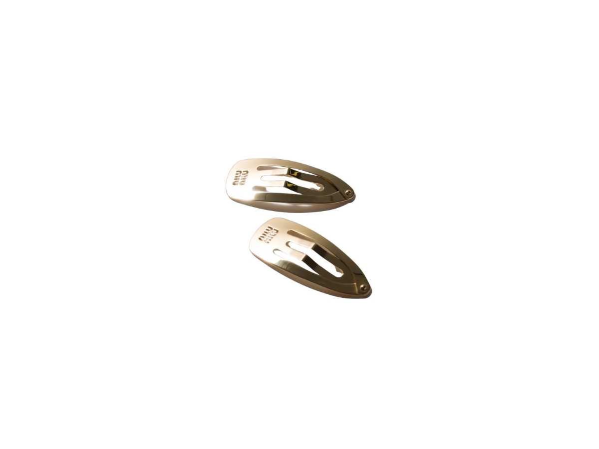 Buy Miu Miu Metal Hair Clips Gold at Sasom – Authentic and Ready to Ship