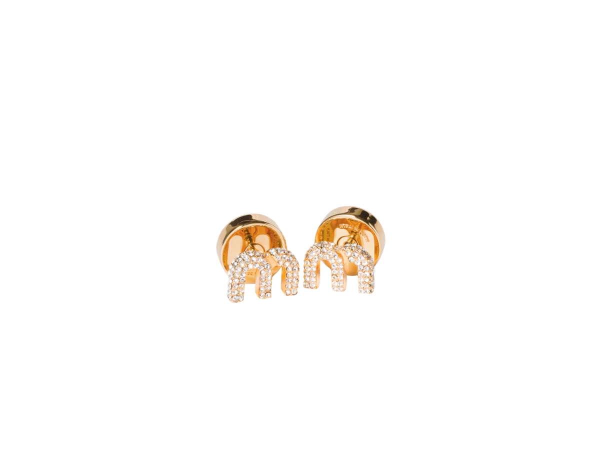 Buy Miu Miu Metal Earrings With Crystals Gold Crystal at Sasom – Authentic and Ready to Ship