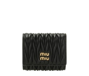 Buy Miu Miu Matelassé Nappa Wallet Black at Sasom – Authentic and Ready to Ship