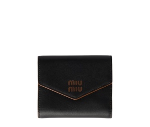 Buy Miu Miu Small Leather Wallet Black Cognac at Sasom – Authentic and Ready to Ship