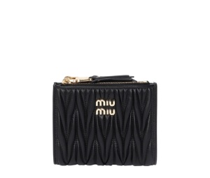 Buy Miu Miu Matelassé Nappa Wallet Black at Sasom – Authentic and Ready to Ship