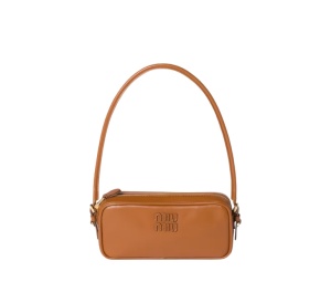 Buy Miu Miu Leather Pouch Cognac at Sasom – Authentic and Ready to Ship