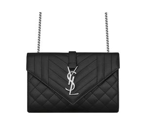 Buy SAINT LAURENT ENVELOPE Grained Leather Envelope Bag Crossbody Bag Shoulder Bag Women's Black at Sasom – Authentic and Ready to Ship