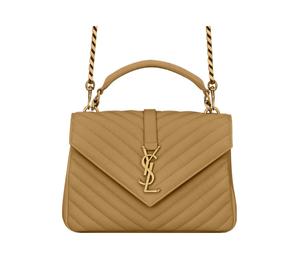 Buy Saint Laurent College Lambskin Portable Crossbody Bag Shoulder Bag Medium Size Women's Golden Olive at Sasom – Authentic and Ready to Ship