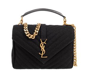 Buy Saint Laurent College Fabric Portable Crossbody Bag Shoulder Bag Medium Size Women's Black at Sasom – Authentic and Ready to Ship