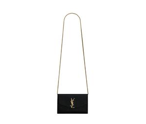 Buy Saint Laurent UPTOWN Shiny Grained Leather Envelope Bag Wallets Shoulder Bag Crossbody Bag Mini Women's Black at Sasom – Authentic and Ready to Ship
