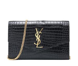 Buy Saint Laurent Cow Leather Envelope Bag, Chain Wallet, Crossbody Bag Mini Women's Black at Sasom – Authentic and Ready to Ship
