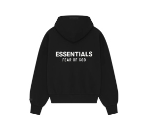 Buy Fear of God Essentials Classic Hoodie Jet Black (SS25) at Sasom – Authentic and Ready to Ship