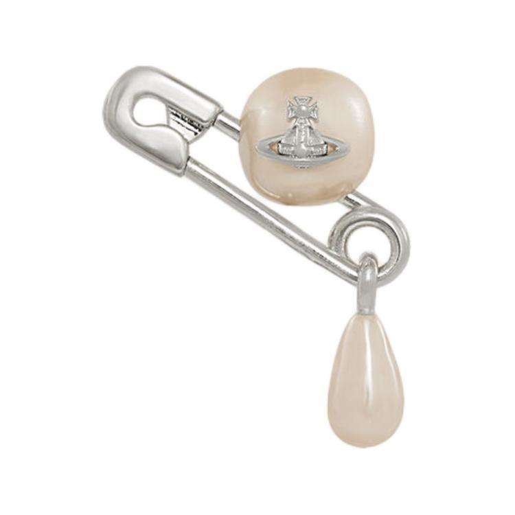 アクセサリー Vivienne Westwood safety pin earrings Vivienne Westwood: Silver Safety Pin Earrings | SSENSE