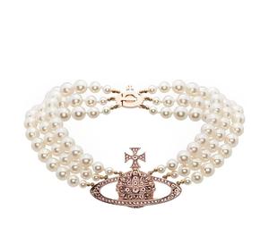 Buy Vivienne Westwood Three Row Embellished Choker at Sasom – Authentic and Ready to Ship
