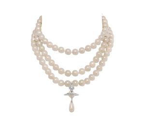 Buy Vivienne Westwood Three row Pearl Choker Necklace at Sasom – Authentic and Ready to Ship