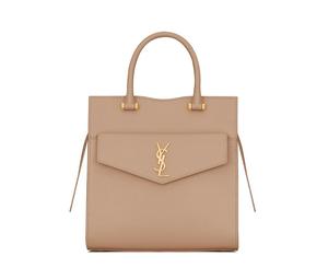 Buy Saint Laurent Grained Embossed Leather Handbag Small Size Women's Dark Beige at Sasom – Authentic and Ready to Ship