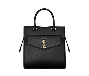 Buy Saint Laurent UPTOWN Leather Tote Bag Shopping Bag Handbag Small Size Women's Black at Sasom – Authentic and Ready to Ship