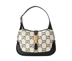 Buy Gucci Jackie 1961 Canvas With Leather Trim Crescent Shoulder Bag Shoulder Bag Small Size Women's White Black Multicolor at Sasom – Authentic and Ready to Ship