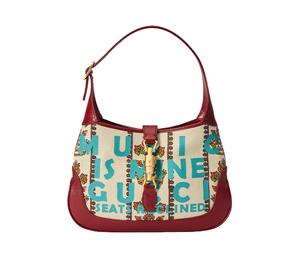 Buy Gucci Jackie 1961 Canvas With Leather Trim Crescent Shoulder Bag Shoulder Bag Small Size Women's Ecru & Red at Sasom – Authentic and Ready to Ship