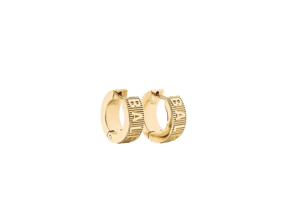 Buy Balenciaga Logo Hoop Earrings Gold at Sasom – Authentic and Ready to Ship