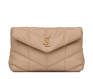 Buy Saint Laurent PUFFER Lambskin Cloud Bag Pillow Bag Clutch Makeup Bag Small Size Women's Dark Beige at Sasom – Authentic and Ready to Ship