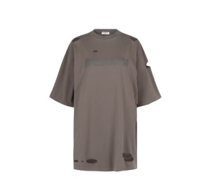 Buy Balenciaga Distressed Graphic T-Shirt Taupe at Sasom – Authentic and Ready to Ship