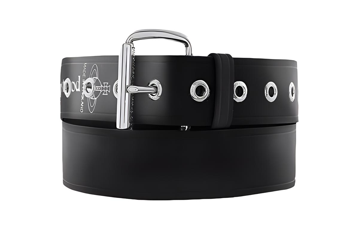 Vivienne Westwood Letter Logo Pin Buckle Leather Belts Men's Black 4CM