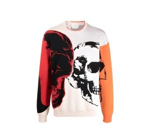 Buy Alexander McQueen Skull Crewneck Sweater White at Sasom – Authentic and Ready to Ship