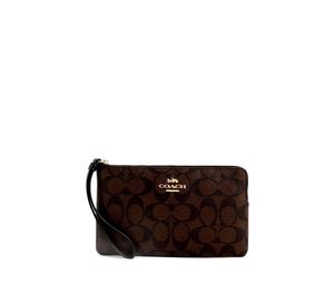 Buy Coach Corner Zip Canvas With Leather Mahjong Set Clutches Large Size Women's Black Brown at Sasom – Authentic and Ready to Ship