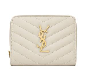 Buy Saint Laurent CASSANDRE Lambskin With Brass Accents Wallet Women's Ecru at Sasom – Authentic and Ready to Ship