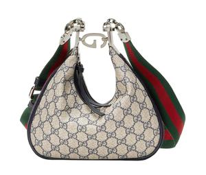 Buy Gucci Attache Canvas Leather Trim Dumpling Bag, Portable Crossbody Bag, Shoulder Bag Women's at Sasom – Authentic and Ready to Ship