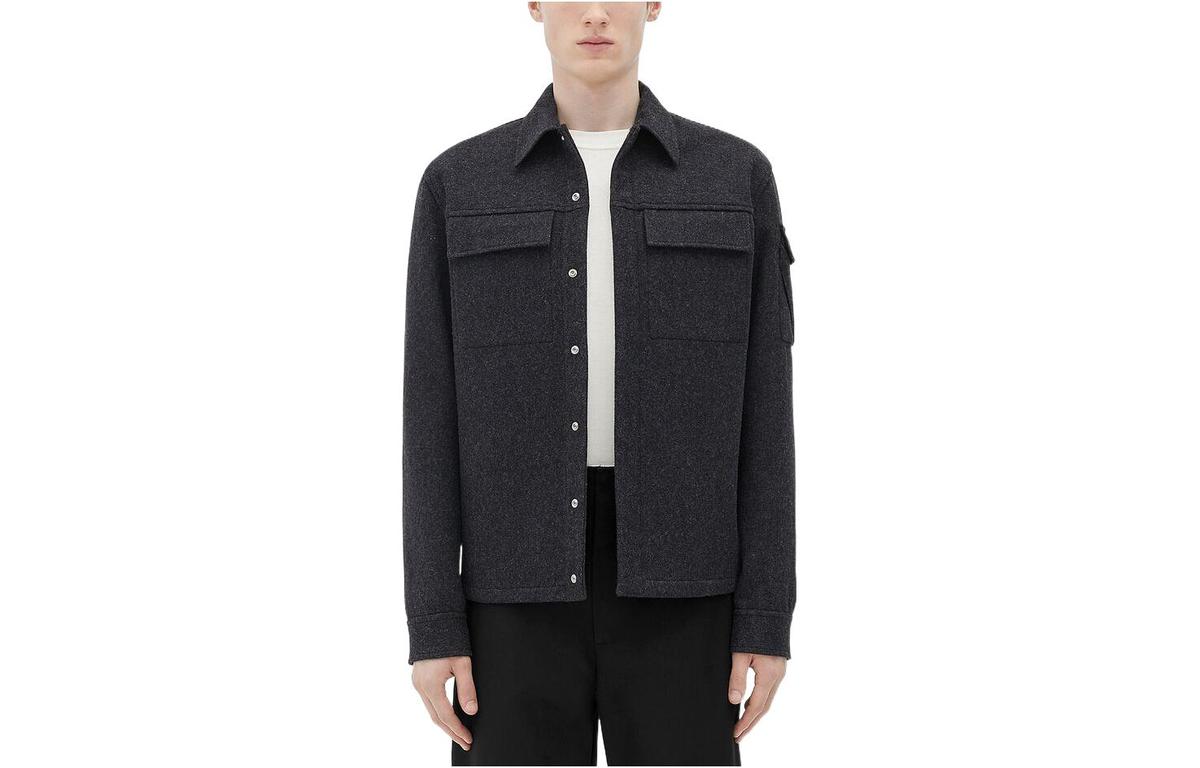 Bottega Veneta Shirts Men Charcoal Gray