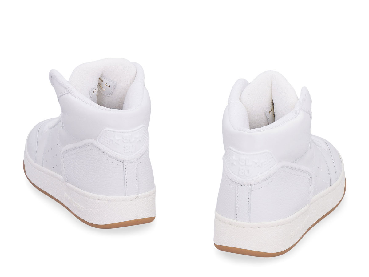 SASOM | shoes Saint Laurent Sl80 Midtop Sneakerswhite Rubber 100 Calf ...