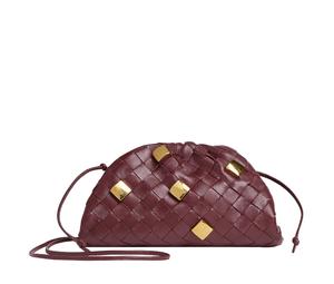 Buy Bottega Veneta Pouch Mini Metallic Embellishment Barolo at Sasom – Authentic and Ready to Ship