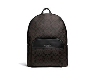Buy Coach Houston Canvas With Leather Backpack Large Size Men's Dark Brown at Sasom – Authentic and Ready to Ship