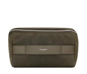 Buy Saint Laurent PARIS Cotton Clutches Handbags Unisex Olive Green at Sasom – Authentic and Ready to Ship