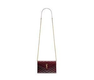 Buy Saint Laurent CASSANDRA Calfskin Envelope Bag Wallets Shoulder Bag Crossbody Bag Women's Dark Red Wine at Sasom – Authentic and Ready to Ship