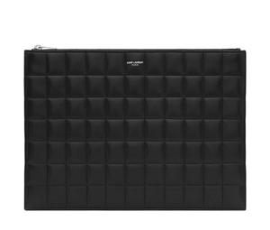 Buy Saint Laurent PARIS Grained Leather Clutch Men's Black at Sasom – Authentic and Ready to Ship
