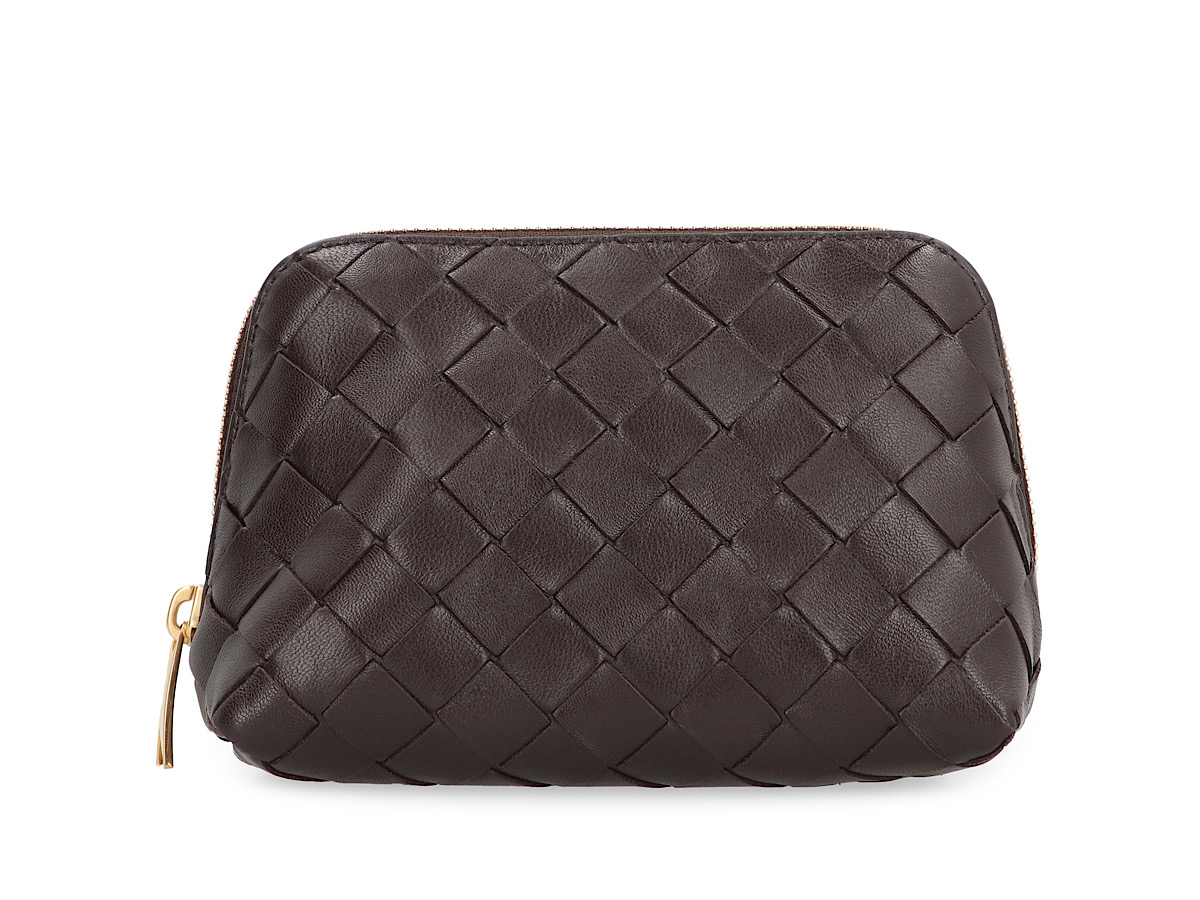 Bottega Veneta Intrecciato Leather Card Holdergrey Calfskin