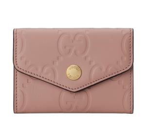 SASOM bags Gucci Marmont Leather Card Holder Women's Peach Check