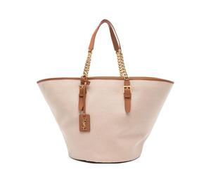 Buy Saint Laurent CASSANDRE Canvas Bag, Tote Bag, Shopping Bag, Handbag Women's Natural Beige & Camel Brown at Sasom – Authentic and Ready to Ship