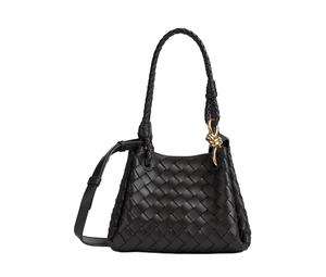 Buy Bottega Veneta Intrecciato Woven Leather Handbag Shoulder Bag Small Size Women's Black at Sasom – Authentic and Ready to Ship